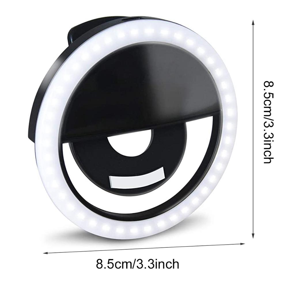 ForKumi pro selfie ring light with LED bulbs and clip-on design for enhanced lighting