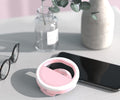 ForKumi pink pro selfie ring light clipped to smartphone for beauty and health lighting