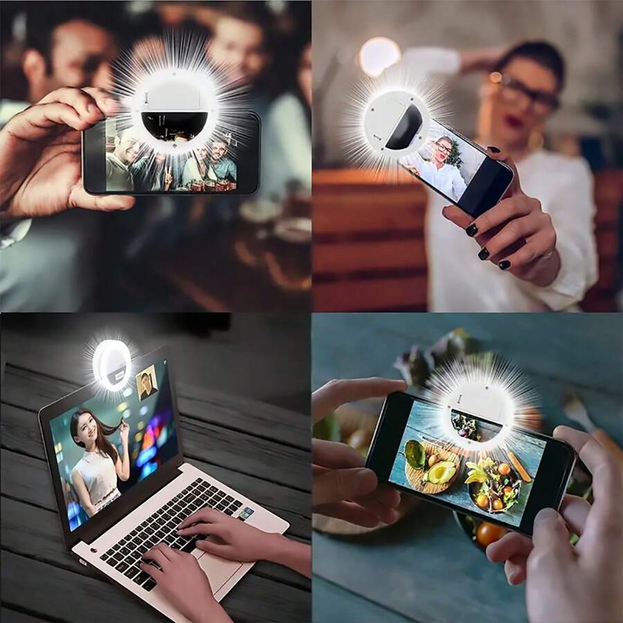 ForKumi pro selfie ring light attached to phones and laptop for bright, clear photos and videos