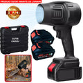 ForKumi cordless blower vacuum with batteries and carrying case for easy outdoor leaf cleaning