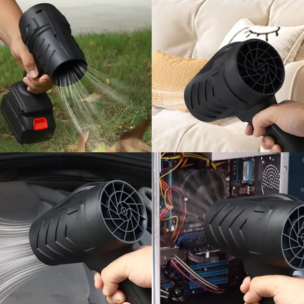 ForKumi cordless blower vacuum with batteries used for cleaning grass, couch, car, and computer components