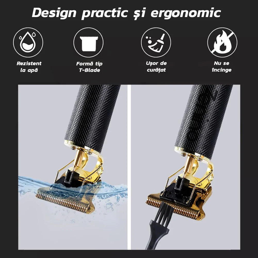 ForKumi professional beard trimmer with ergonomic design, water-resistant and easy to clean blade