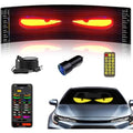 ForKumi programmable LED car sign with yellow angry eyes display and remote control for vehicle use