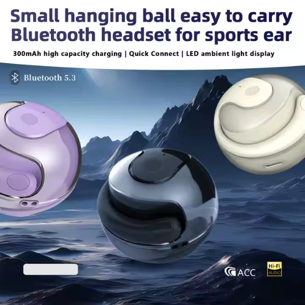 ForKumi real time translation earbuds small hanging ball Bluetooth headset with LED display