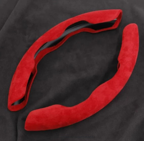 ForKumi red anti-slip steering wheel cover with soft padded grip for car supplies