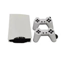 ForKumi digital series retro game console bundle with two white controllers and compact console
