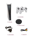 ForKumi retro game console bundle including console, two controllers, stand, power adapter, and AV cable