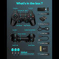 ForKumi retro game console with built-in games accessories including game stick wireless receiver USB and HDMI cables