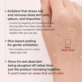 Close-up of hand with dead skin flakes showing the rice enzyme exfoliator effect by ForKumi