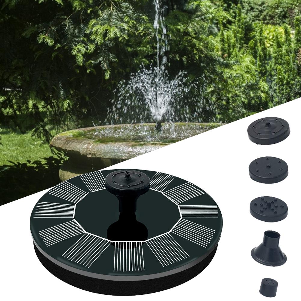 ForKumi solar fountain outdoor garden pump with multiple nozzle heads for garden decor