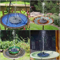 ForKumi solar fountain outdoor garden featuring four decorative bowl fountains with water sprays in various garden settings