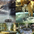 ForKumi solar fountain outdoor garden showing water sprays in various garden and pond settings