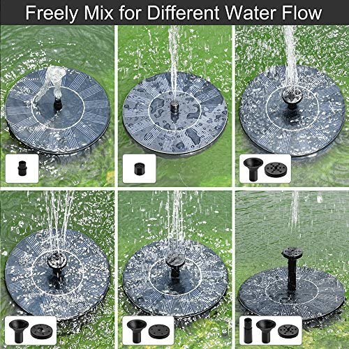 ForKumi solar fountain outdoor garden with adjustable water flow settings and multiple spray nozzles
