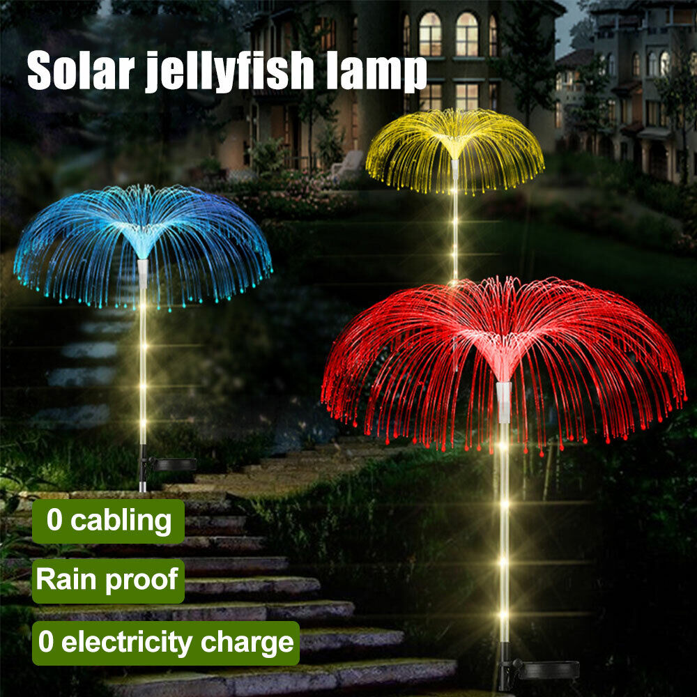 ForKumi solar palm lights outdoor with colorful jellyfish design rainproof and zero electricity charge