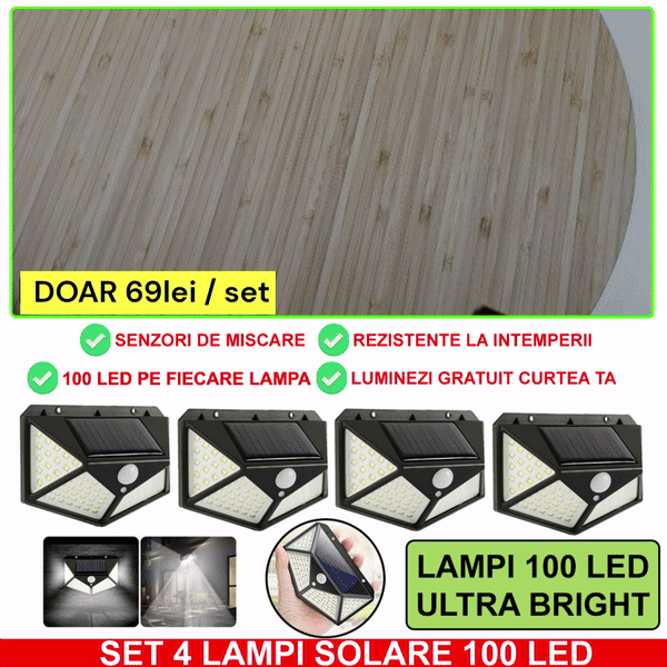 ForKumi solar powered outdoor lights set with 100 LED ultra bright lamps for outdoor use