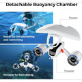 Underwater scooter for adults with detachable buoyancy chamber for snorkeling and diving