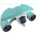 Aqua blue underwater scooter for adults with dual propellers and ergonomic handle design