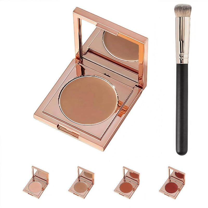 Avis under eye corrector for dark circles compact with applicator brush in multiple shades