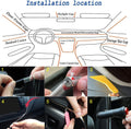 ForKumi 6M RGB car interior LED strip installation guide showing step-by-step placement inside car gaps