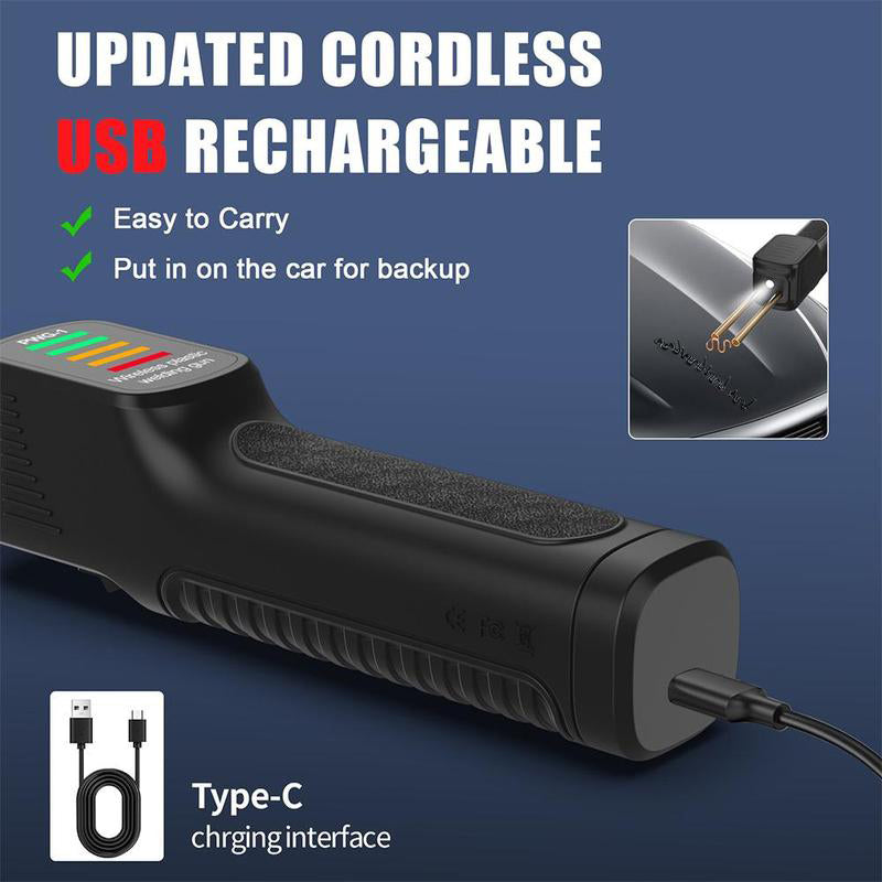 ForKumi cordless plastic welding gun with USB Type-C charging interface and portable design for car repairs