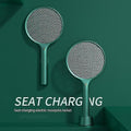 ForKumi USB bug zapper with stand electric mosquito racket in green with seat charging feature