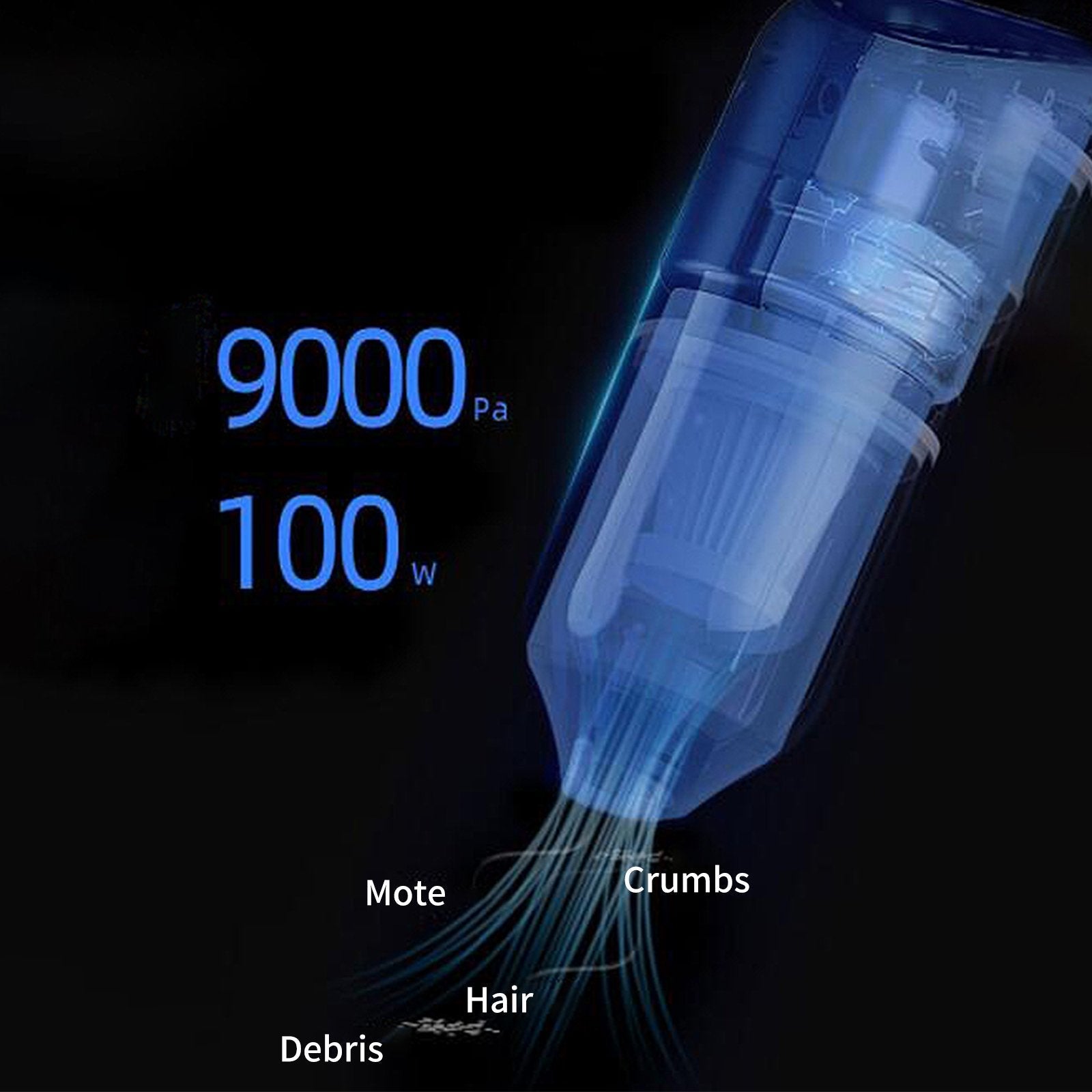 ForKumi USB car vacuum cleaner powerful suction cleaning crumbs hair and debris inside car