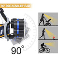 ForKumi USB rechargeable LED headlamp with 90 degree rotatable head for versatile hands-free lighting