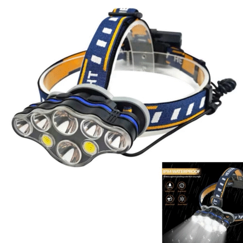 ForKumi USB rechargeable LED headlamp with adjustable strap and multiple bright LED bulbs