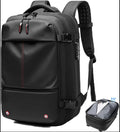 Black vacuum travel backpack from My Store with multiple compartments and padded straps