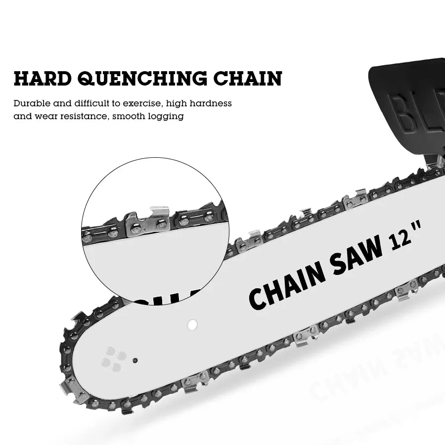 ForKumi 12 inch chainsaw blade adapter with durable hard quenching chain for smooth logging
