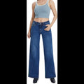 Avis mid-low stretch jeans for women in blue with high waist and wide leg styling