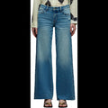 Avis mid-low stretch jeans for women in blue denim with wide leg and high waist design