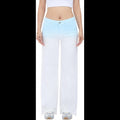 Avis mid-low stretch jeans for women in light blue and white ombre with wide leg fit