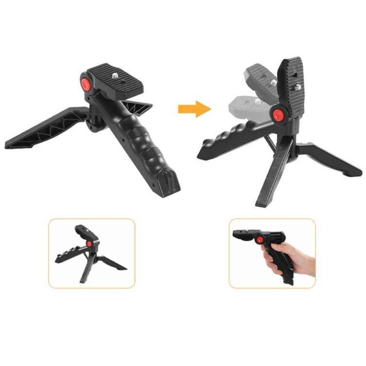 ForKumi vlog creator kit with microphone showing adjustable handheld tripod stand in black