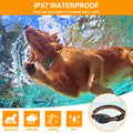 ForKumi waterproof dog training collar shown on a dog swimming underwater with IPX7 waterproof rating