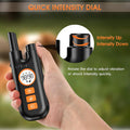 ForKumi waterproof dog training collar remote with quick intensity dial for vibration and shock adjustment