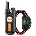 ForKumi waterproof dog training collar with remote control and adjustable black and orange strap