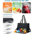 ForKumi waterproof laptop tote bag black insulated lunch storage with temperature retention up to 10 hours
