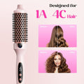 Avis ionic thermal styling brush with round bristles and digital display designed for 1A to 4C hair types