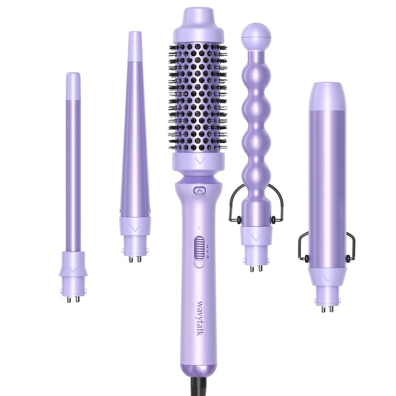 Avis ionic thermal styling brush with five lavender interchangeable hair styling attachments