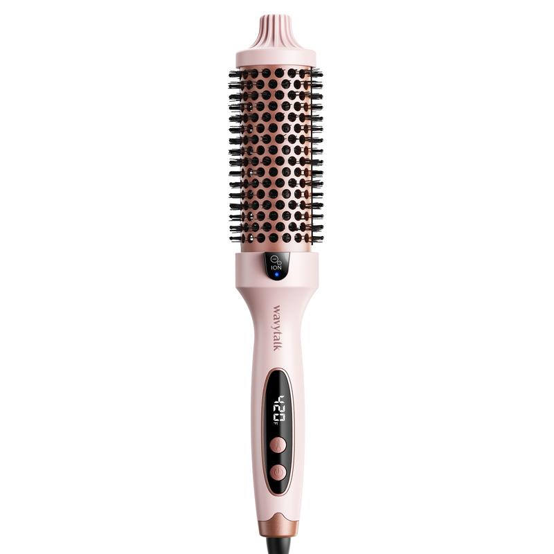 Avis ionic thermal styling brush in pink with digital temperature display and round bristle barrel