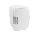 ForKumi 4L mini car fridge in white with silver handle compact design for home and travel