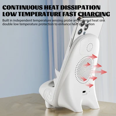 ForKumi 15W wireless charging phone holder with continuous heat dissipation and low temperature fast charging