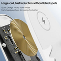 ForKumi 15W wireless charging phone holder showing large gold coil and circuit board for fast induction