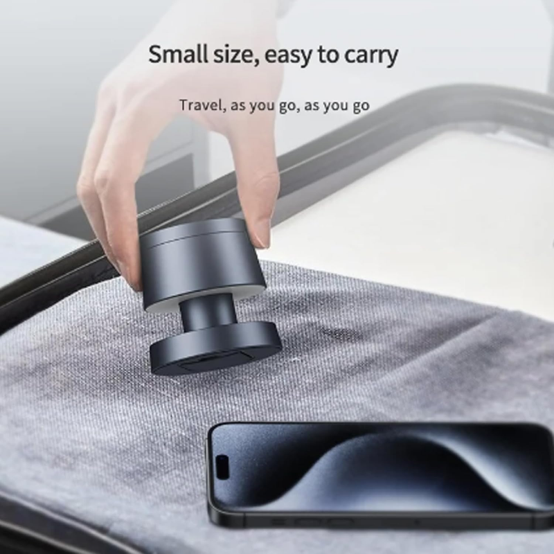Avis wireless charging night light compact and easy to carry beside smartphone on fabric surface