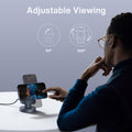 Man using Avis wireless charging night light with adjustable 90 and 360 degree viewing angles