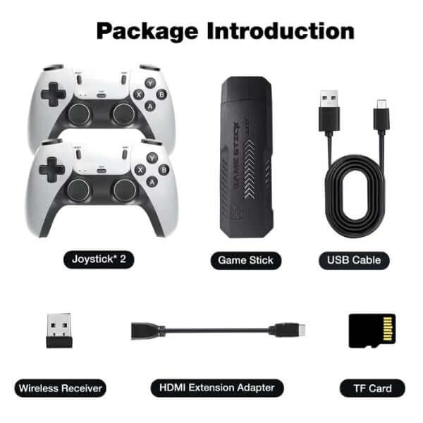 ForKumi wireless retro game console digital series with 2 white controllers 40000 plus games and 128GB storage