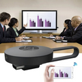 ForKumi wireless TV casting adapter streaming bar chart from smartphone to meeting room screen