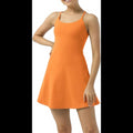 Avis women's active dress in bright orange with thin straps and a flared skirt
