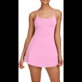 Avis pink women's active dress with spaghetti straps and a flared hem perfect for exercise